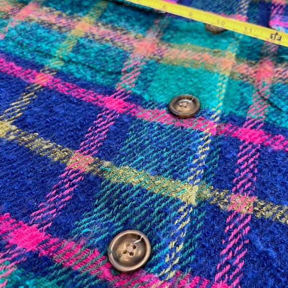 Sundance Hampshire Plaid Long Shacket Jacket Quilted Tan Sleeves Women's Size S - Picture 12 of 16